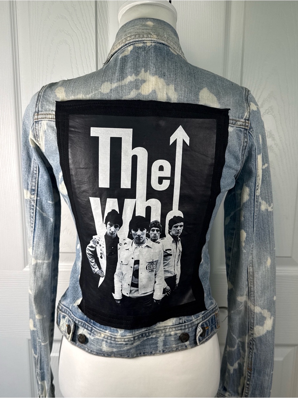 Y2K Hollister Light Wash Denim  trucker Jacket The Who Rock and Roll